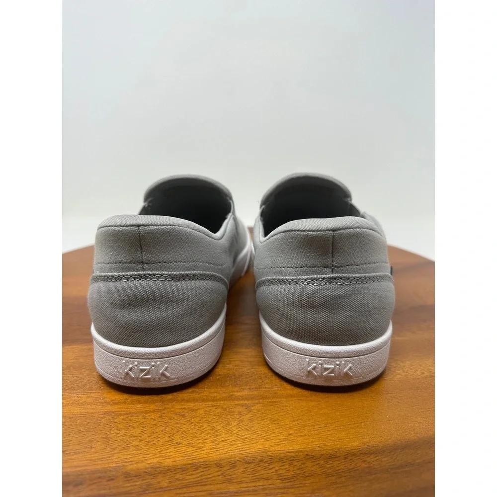Kizik Venice Slip On Sneakers Grey Canvas Hands Free Shoes Mens 8W Womens 9.5W